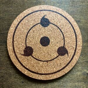 Naruto Sharingan Laser Engraved Cork Coaster